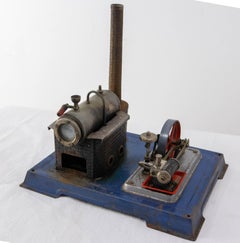 German Wilesco Metal Sheet Steam Engine Children Toy, circa 1960