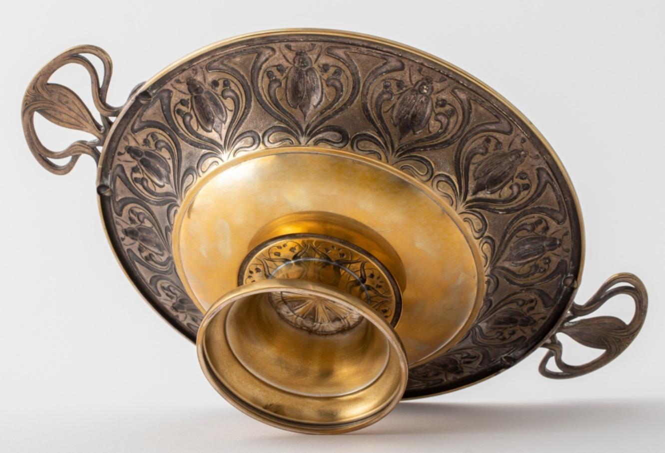 German Wmf Jugendstil Brass Tazza, circa 1890 4