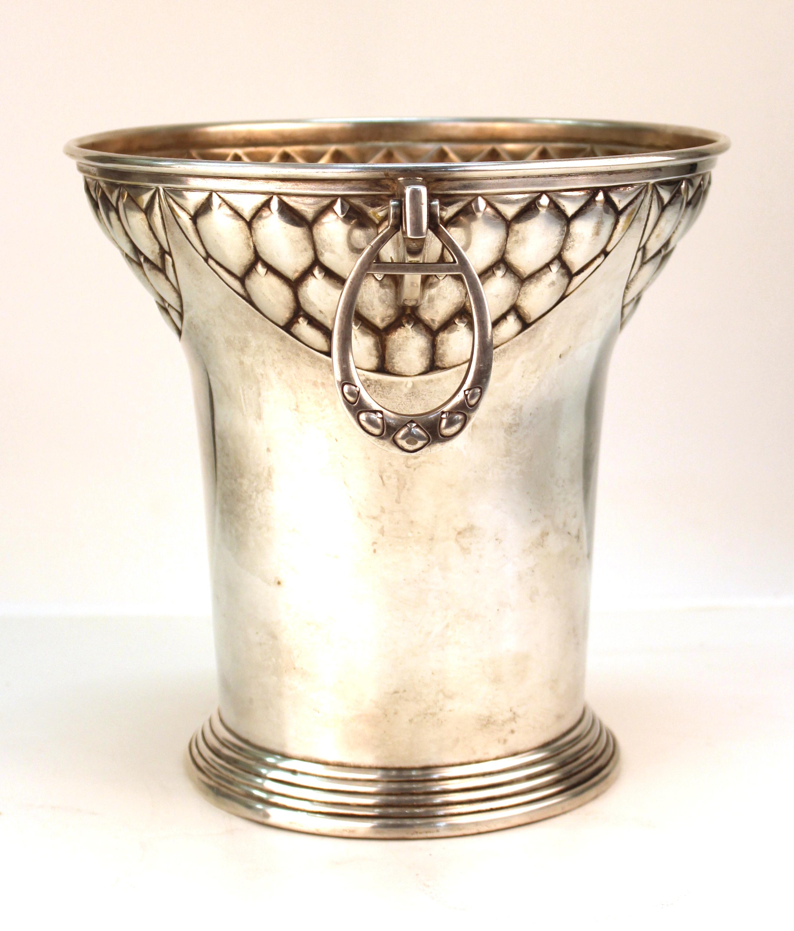 Silvered German WMF Secessionist Silver Plated Ice Bucket
