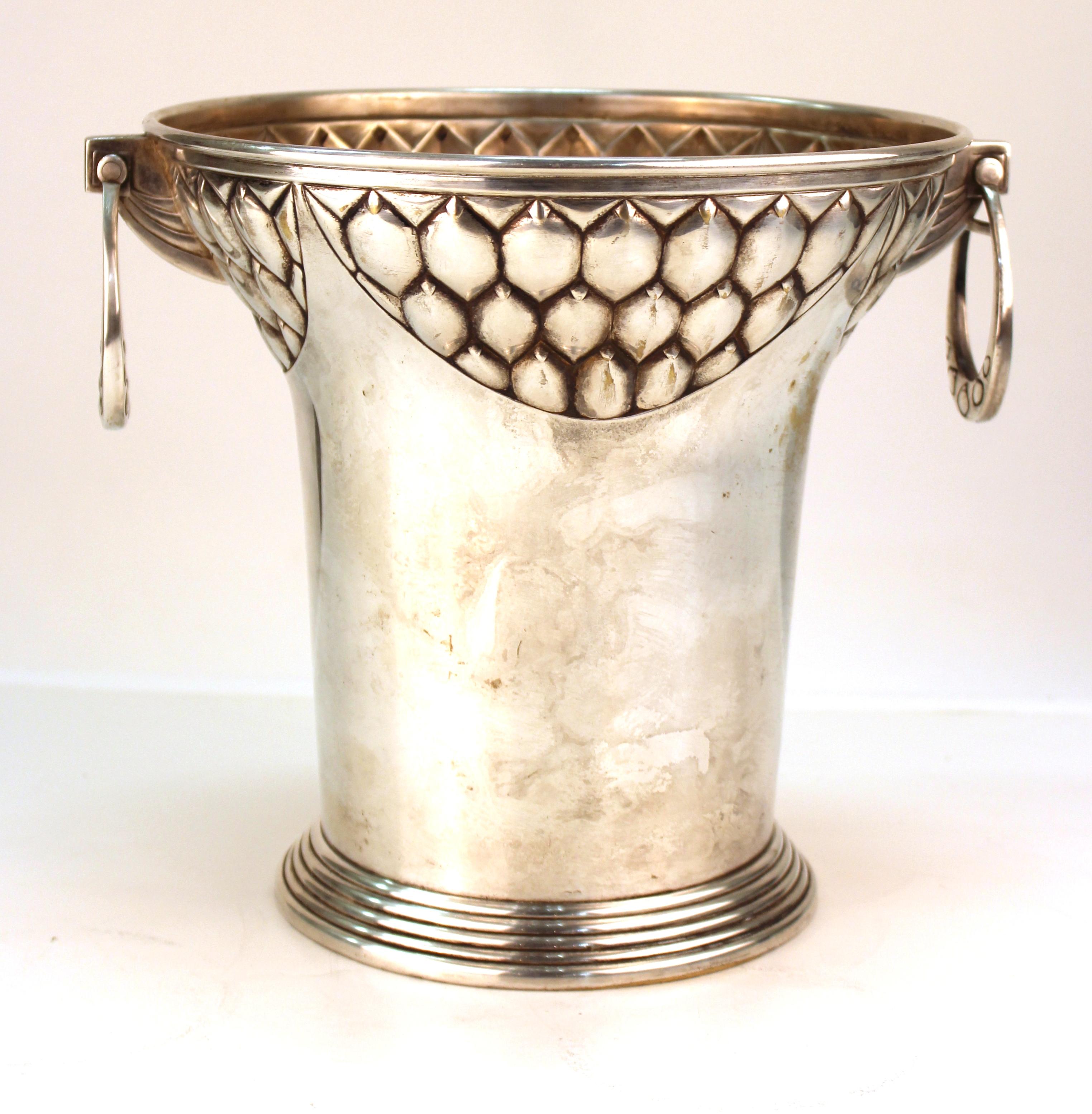 German WMF Secessionist Silver Plated Ice Bucket In Good Condition In New York, NY