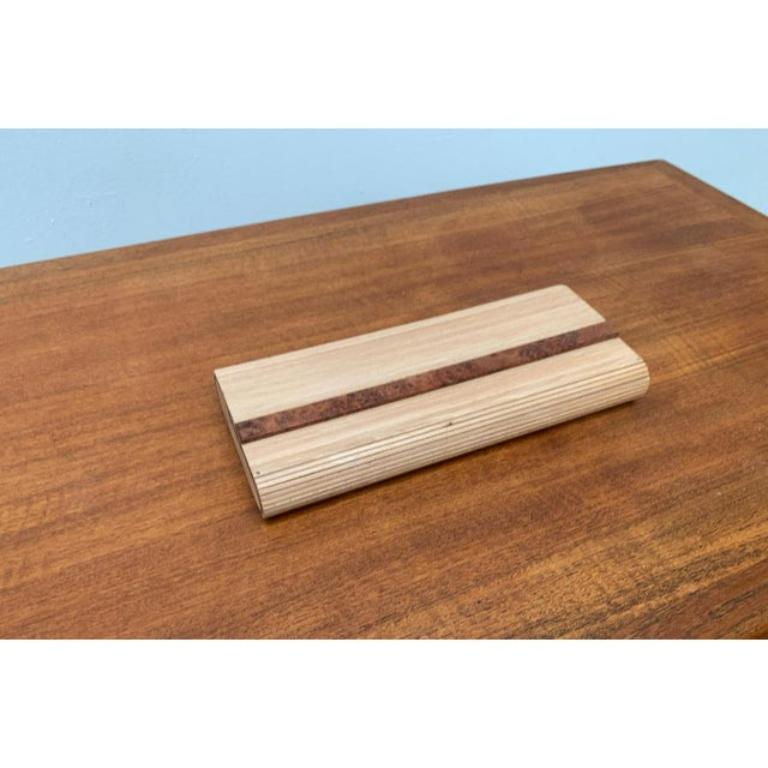 Minimalist German Wood and Leather Bag by René Vater Object Design For Sale