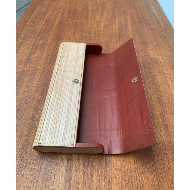 German Wood and Leather Bag by René Vater Object Design In Good Condition For Sale In Hamburg, DE