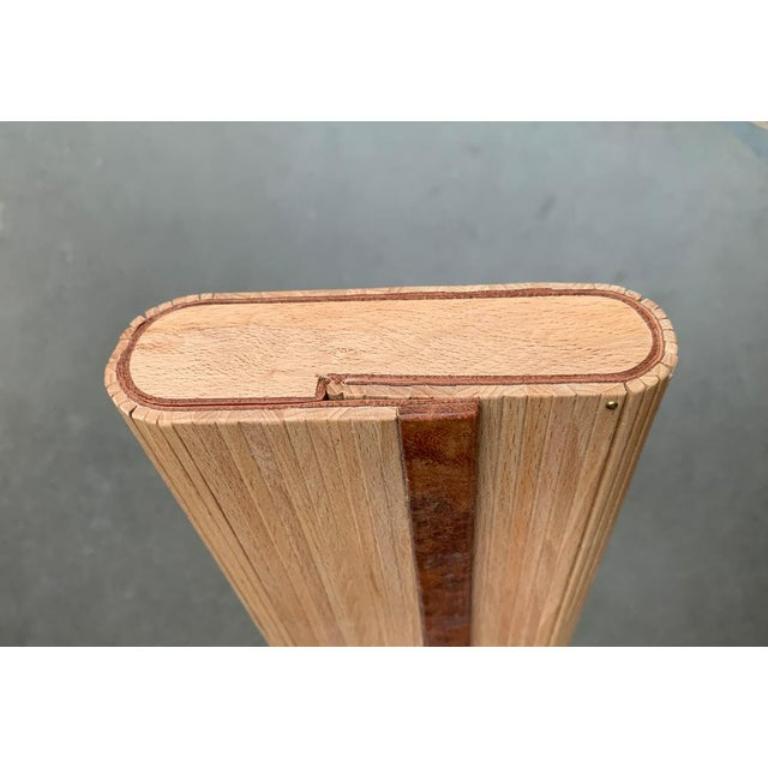 German Wood and Leather Bag by René Vater Object Design For Sale 1