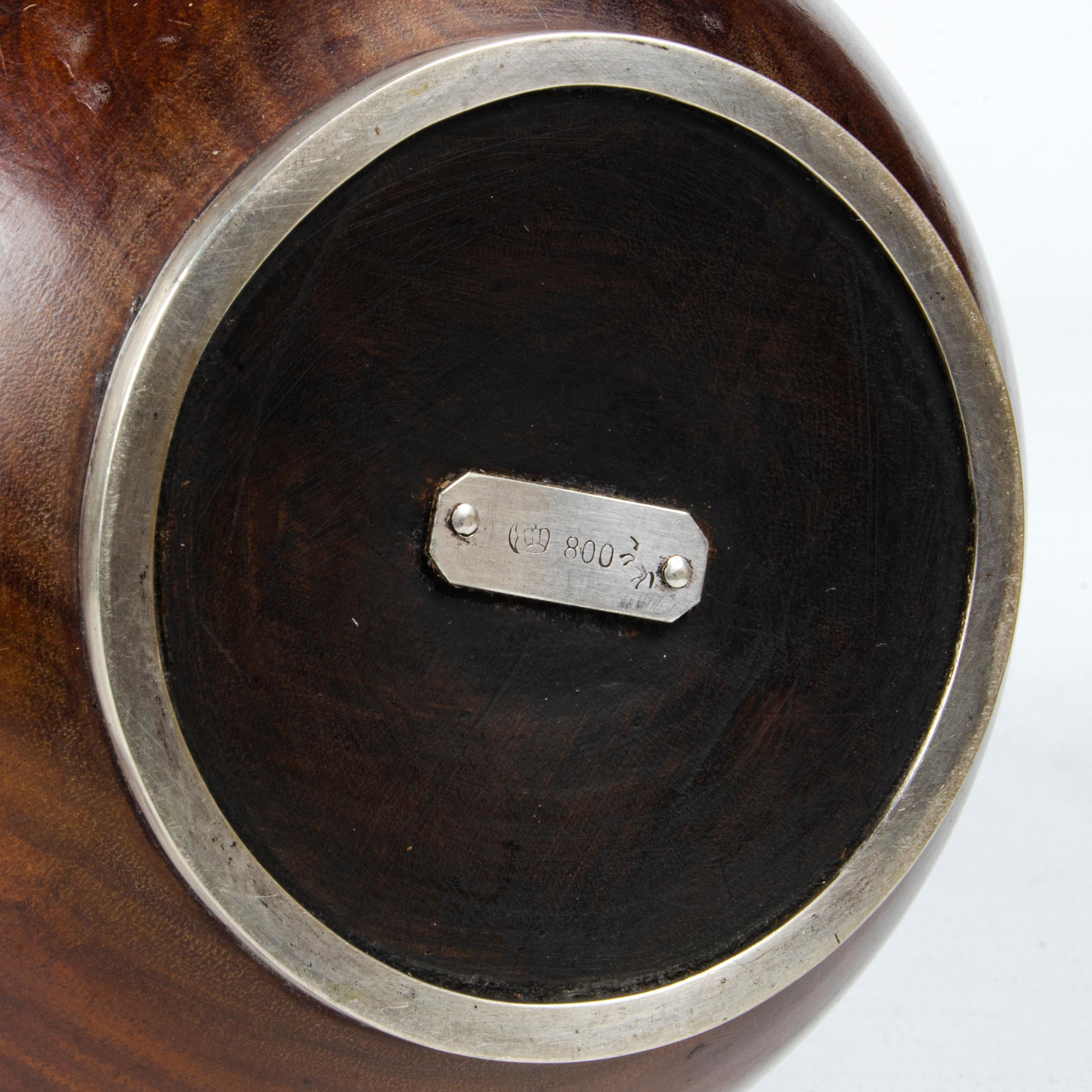 Set di decanter tedeschi in legno e argento con bicchieri di Gebrüder Kühn, XIX secolo in vendita 2