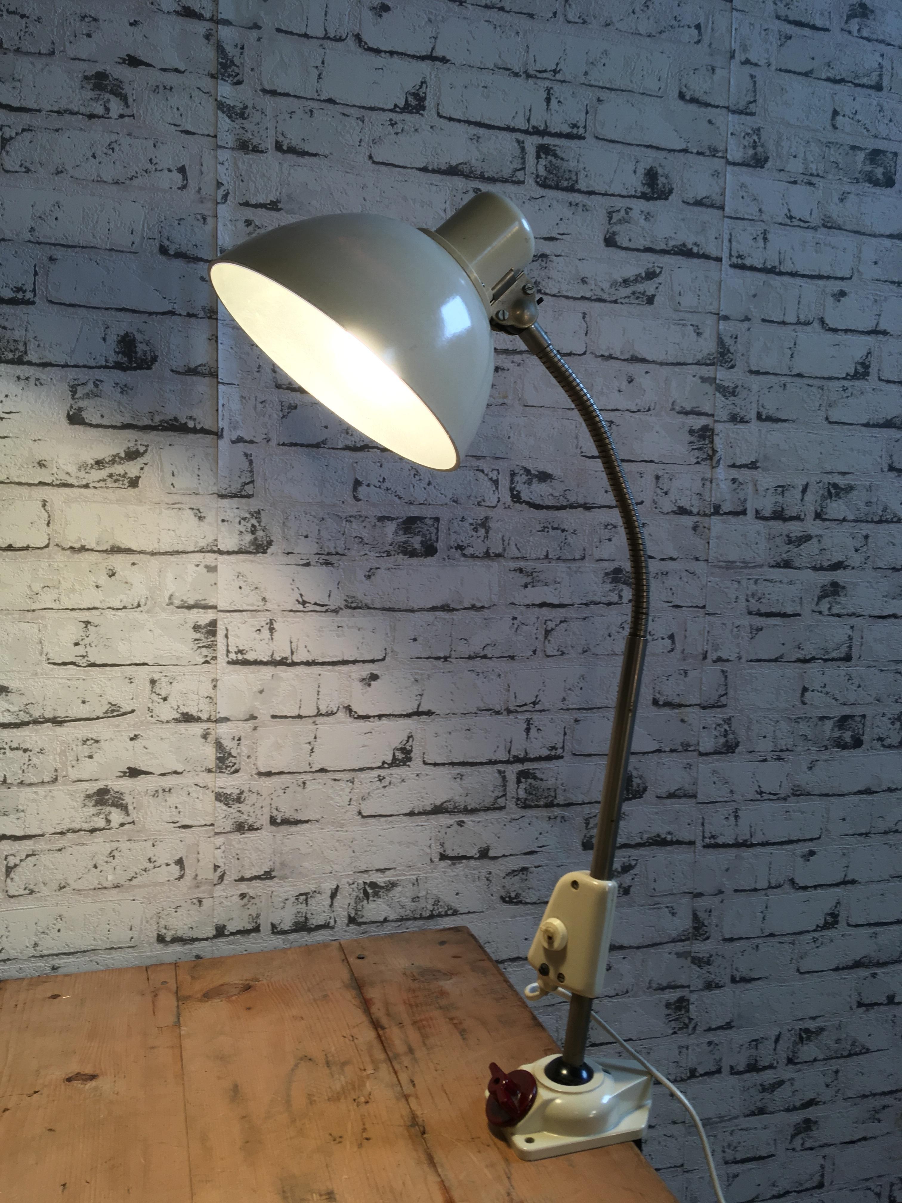 Iron German Workshop Table Lamp from Reif Dresden, 1950s