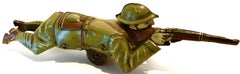 German World War I Sniper Soldier Windup Tin Toy. German, Circa 1920