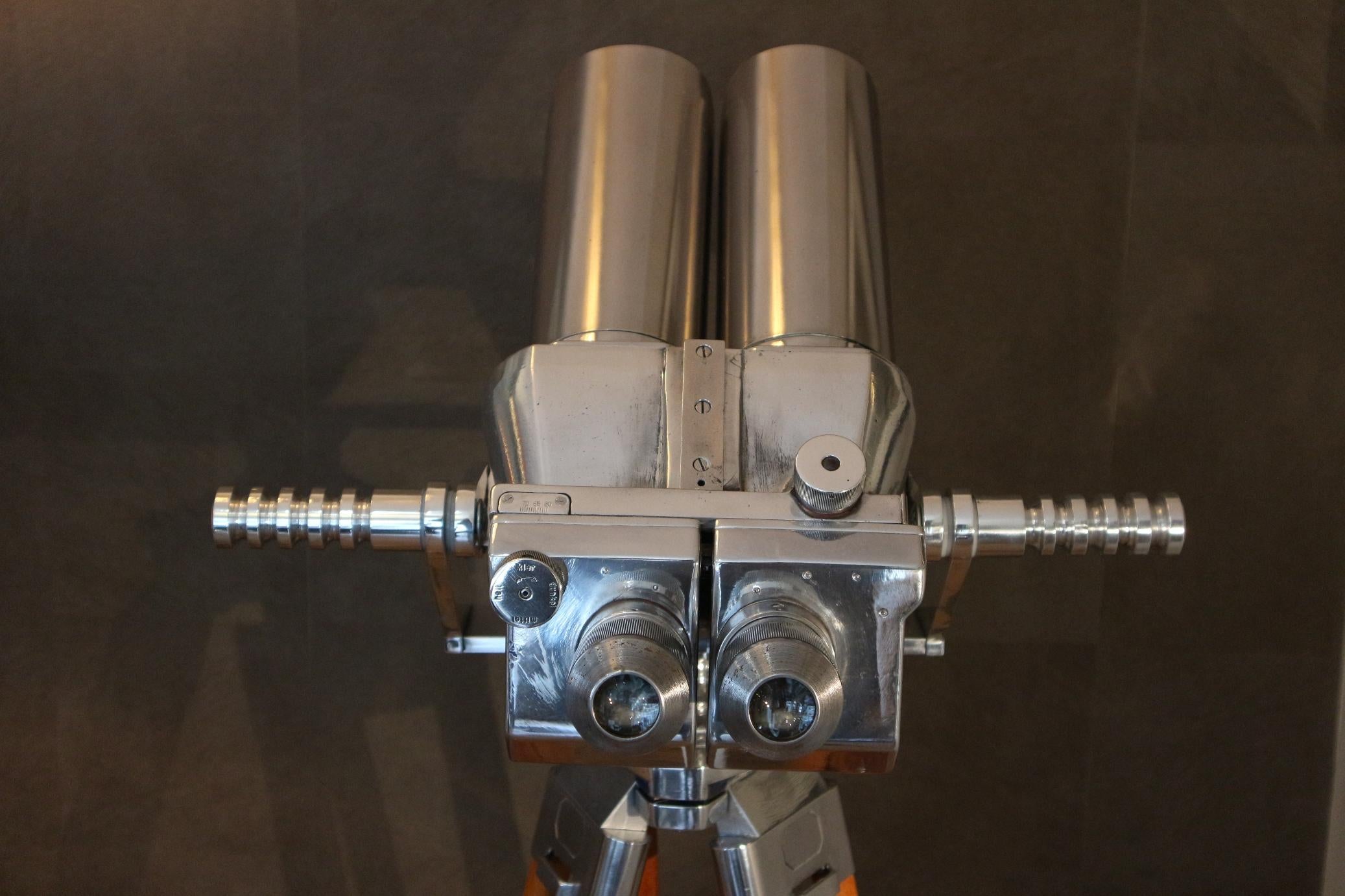 Aluminum German WWII Binoculars by Schneider, Kreuznach, Germany