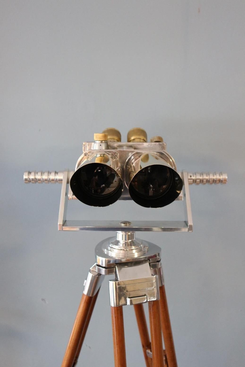 Aluminum German WWII Binoculars by Schneider, Kreuznach, Germany