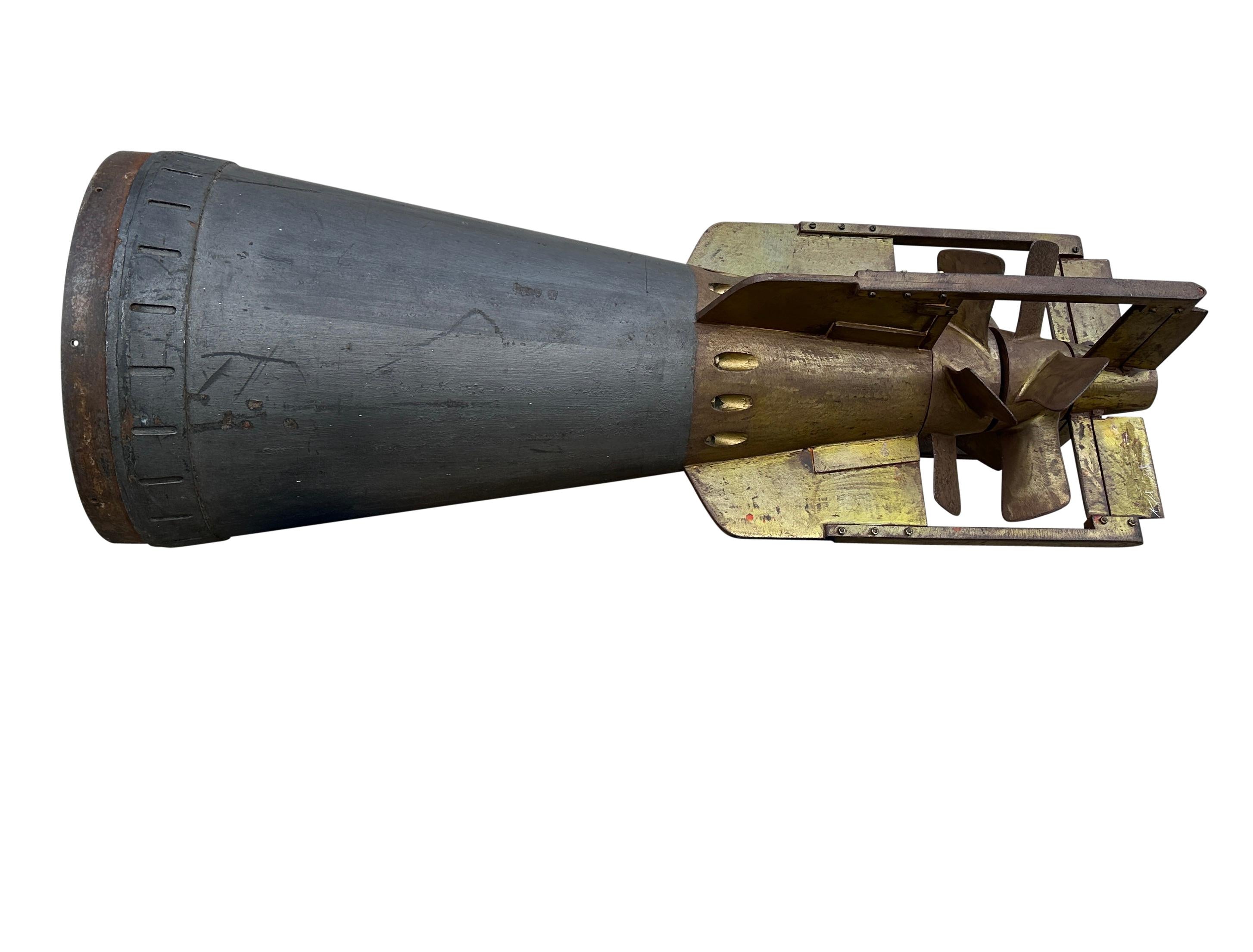 This unique item appears to be a portion of a German WWII U-Boat G7A (TII)  torpedo rear  section. This incredible item is from the set of the  film 