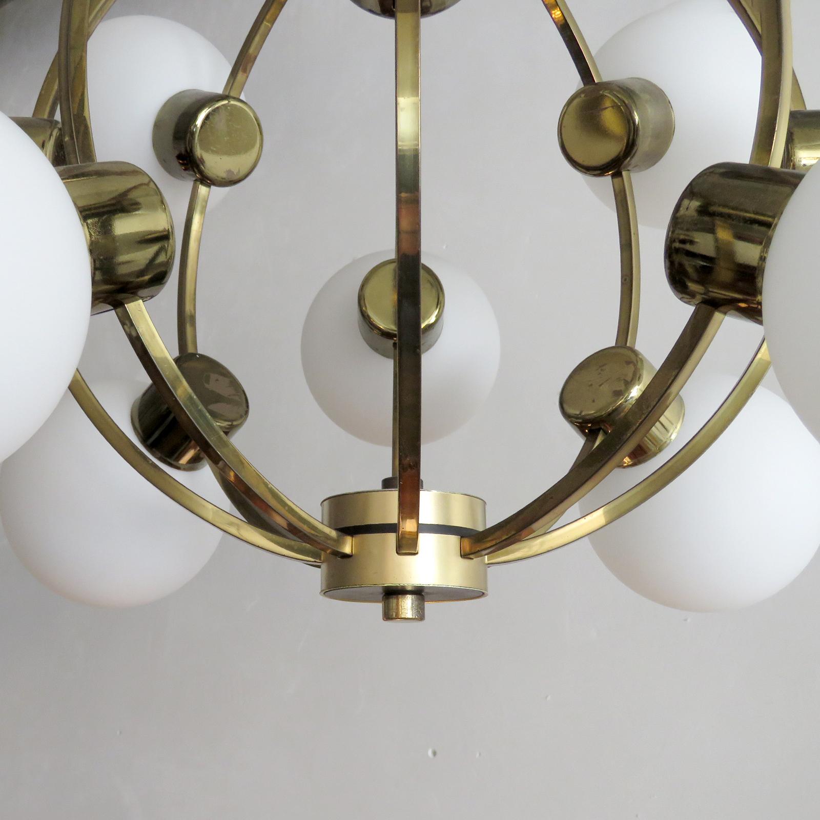 Plated German XL-Atomic Chandelier, 1970