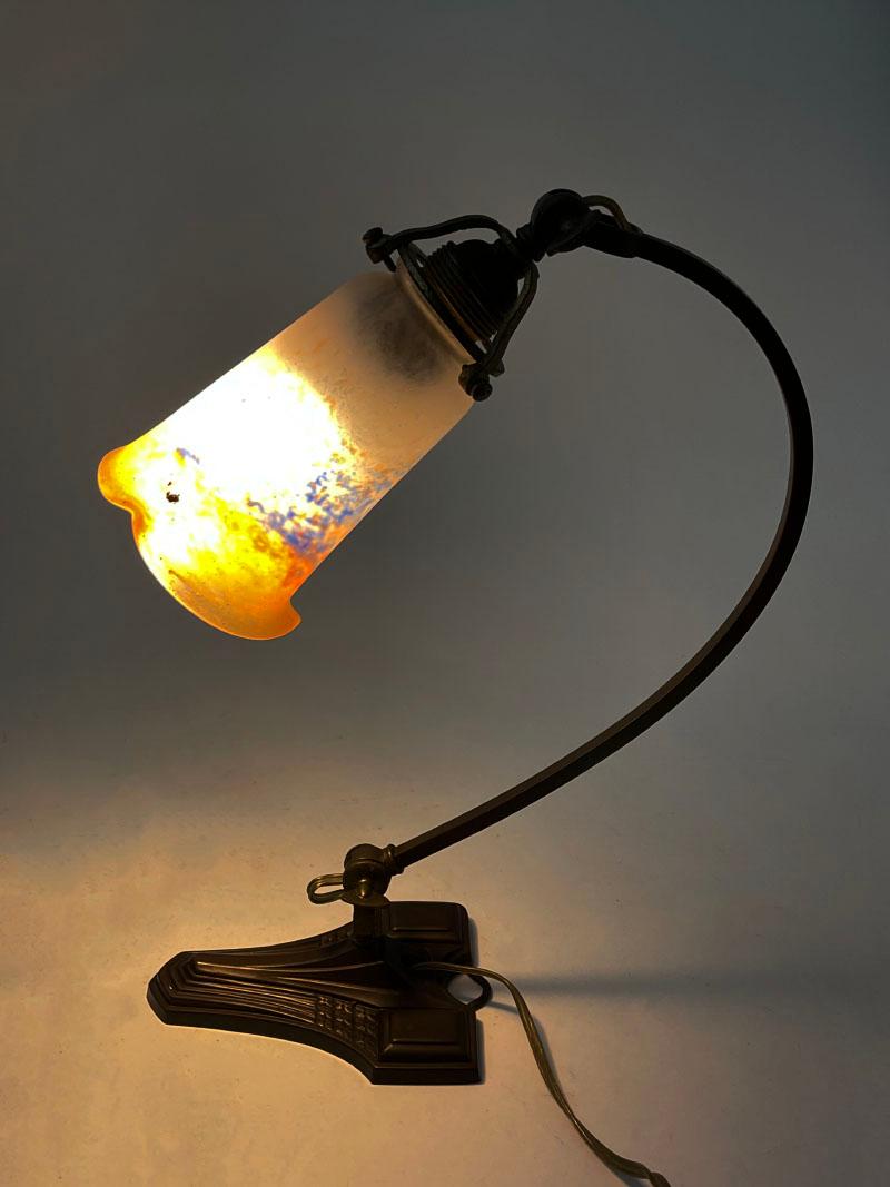 Bronze Lampe de bureau ou de table Art Déco Zenith allemande, 1920 en vente