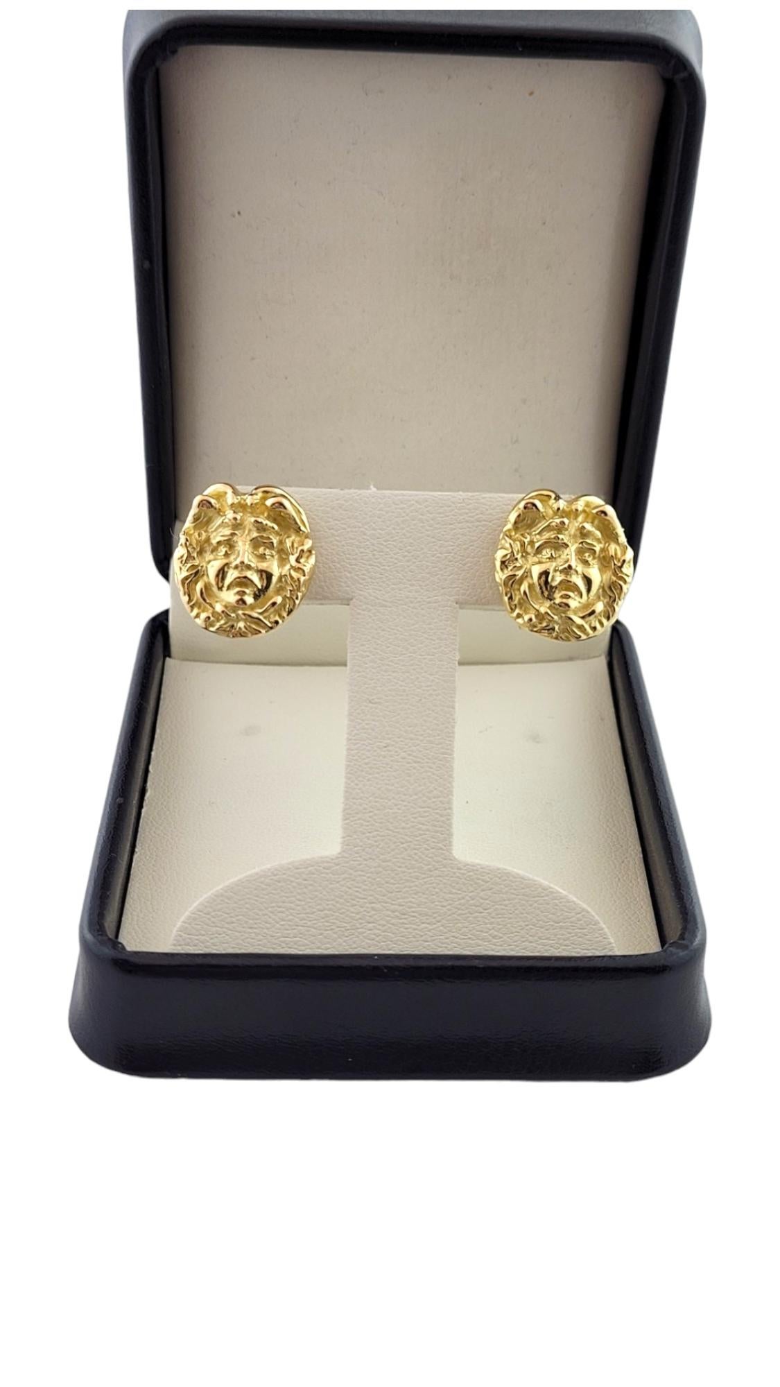 Germano 18K Yellow Gold Italian Medusa Earrings #16090 For Sale 3