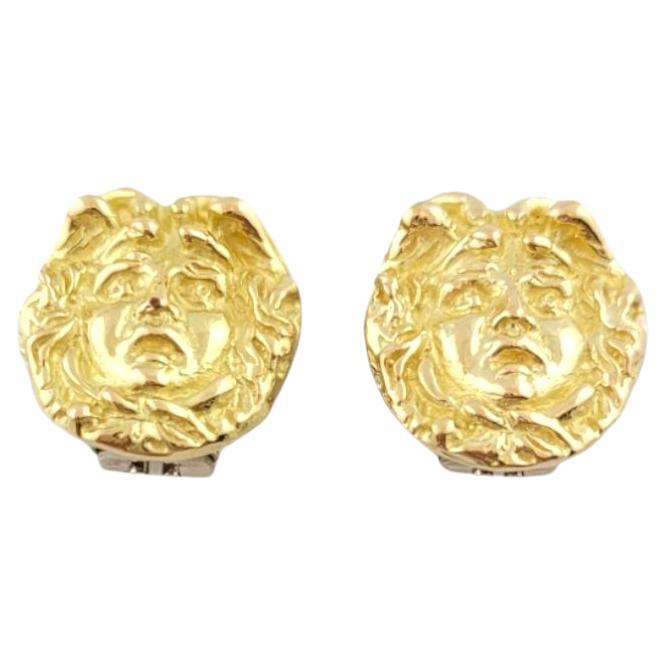 Germano 18K Yellow Gold Italian Medusa Earrings #16090 For Sale