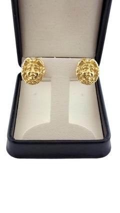 Germano 18K Yellow Gold Italian Medusa Earrings #20793