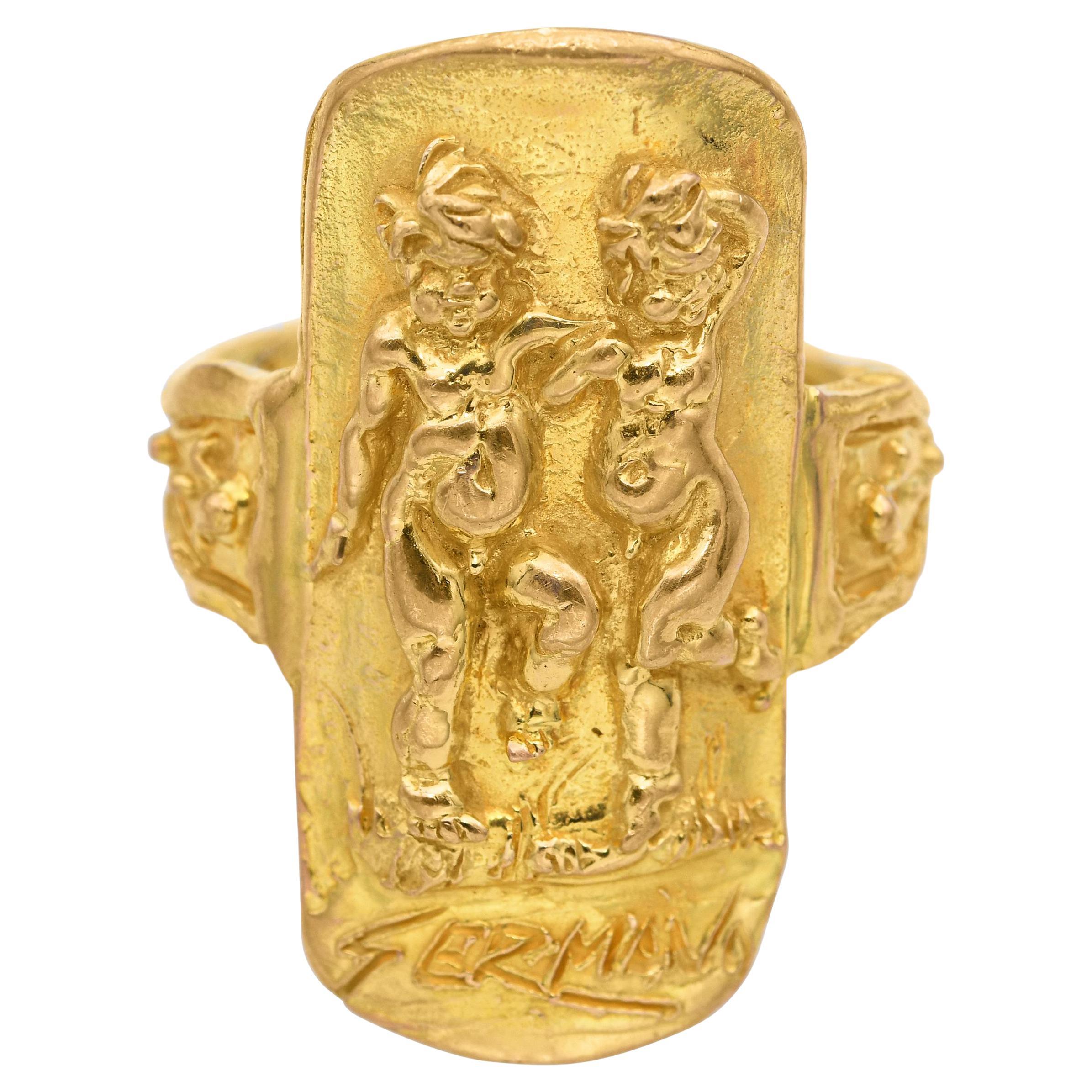Germano Anillo Figura "Toro" Oro Amarillo 18k en venta