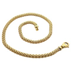Germany 14k Yellow Gold 5.50mm Wide 16" Round Popcorn Tube Chain Necklace