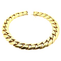 Germany 18k Yellow Gold 17" 18.3mm Wide Heavy Puffed Curb Link Chain Necklace