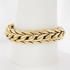 Germany 18k Yellow Gold Heavy Wide Woven Link Bracelet Necklace Set 274 Grams