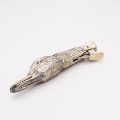 GERMANY 1915 Art Nouveau Antique Duck Head Cigar Cutter In Plated Silver