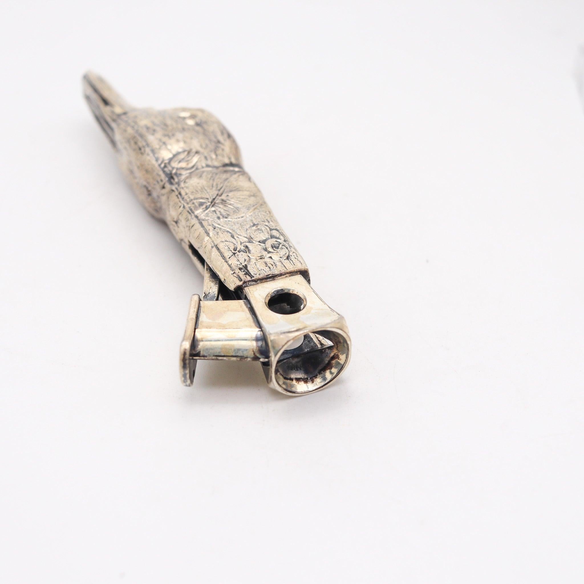 Art nouveau Cuillère à cigares ancienne à tête de canard en argent plaqué Art Nouveau GERMANY 1915 en vente