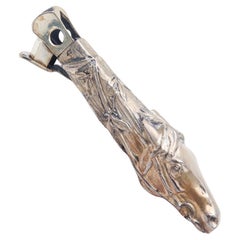 GERMANY 1915 Art Nouveau Antiker Zigarrenschliff mit Rennpferdchen in versilbertem Silber