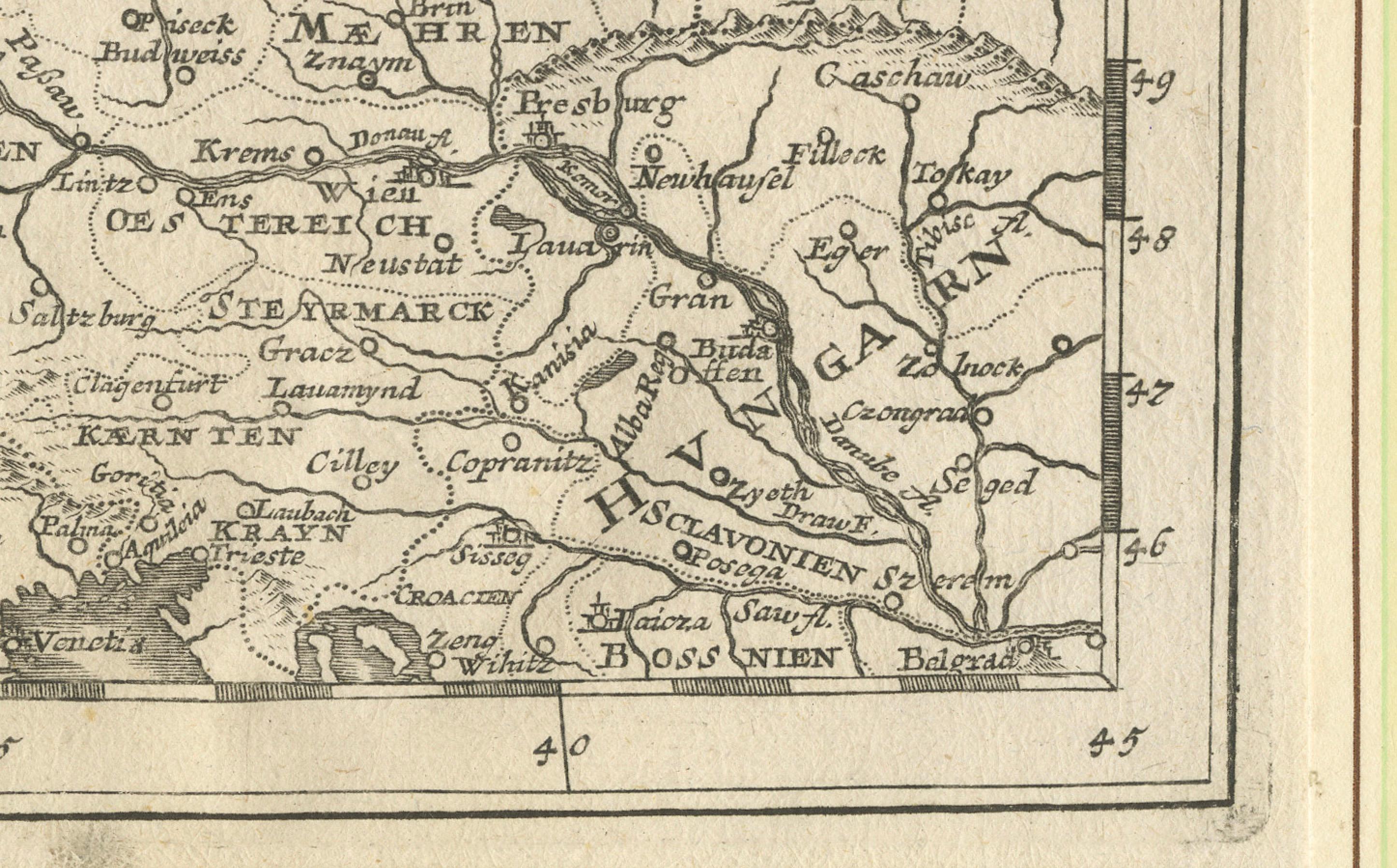 Alemania y las fronteras del Imperio: el Mapa de Bodenehr del Mundo Sacro Romano Germánico, 1710 Papel en venta