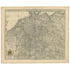 Carte ancienne de l'Allemagne avec ses royaumes et provinces côtières par N. Visscher