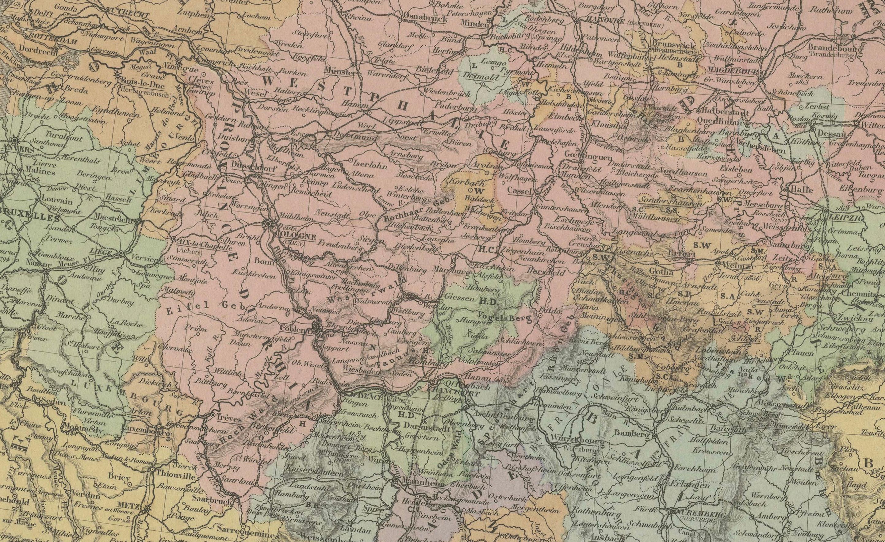 Mapa antiguo de Alemania y Europa Central - 
