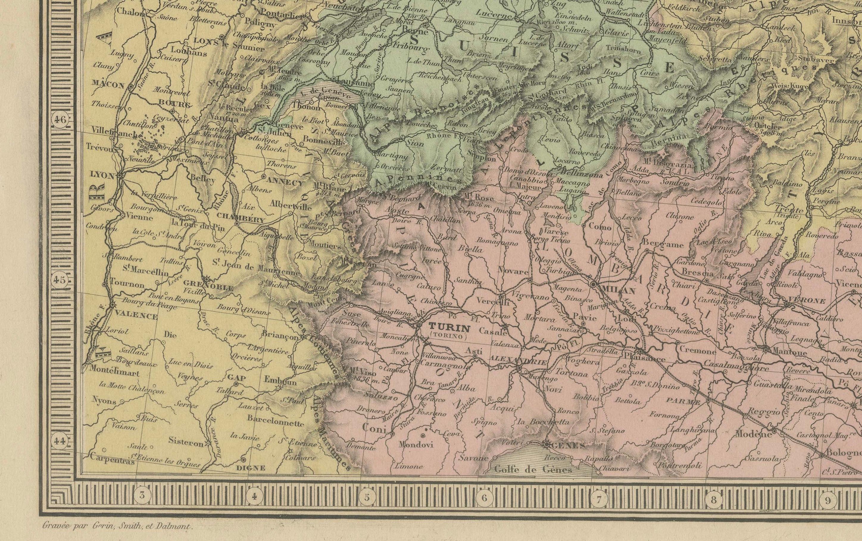 Alemania y Europa Central - Mapa antiguo de 1865 de Andriveau-Goujon, París Francés en venta