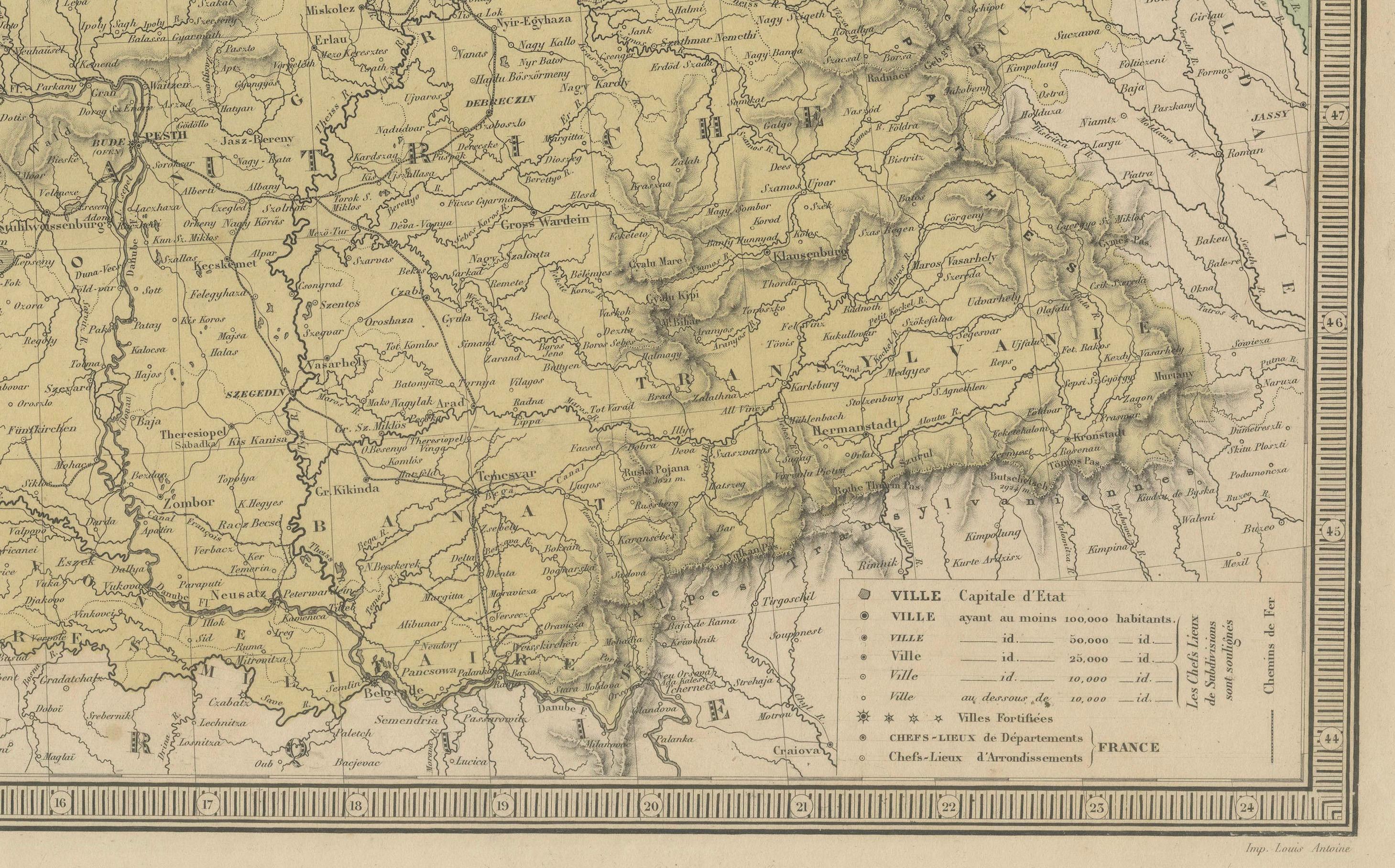 Alemania y Europa Central - Mapa antiguo de 1865 de Andriveau-Goujon, París en Bueno estado para la venta en Langweer, NL
