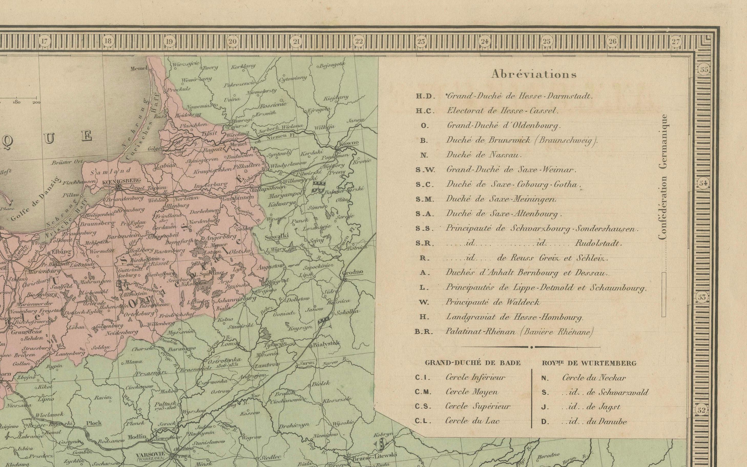 Alemania y Europa Central - Mapa antiguo de 1865 de Andriveau-Goujon, París siglo XIX en venta