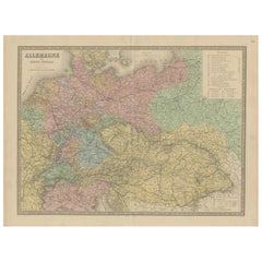 Alemania y Europa Central - Mapa antiguo de 1865 de Andriveau-Goujon, París