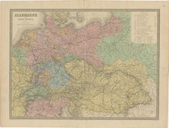 Allemagne & Europe centrale - Carte ancienne de 1865 par Andriveau-Goujon, Paris