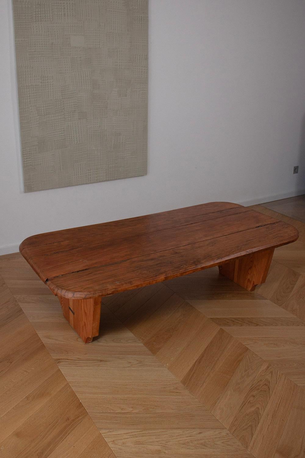 Germany Country Stile Wooden Sofa Table Made from Old Bakery Worktop For Sale 3