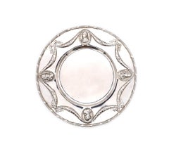 Germany Hanau 1820 Neoclassical Decorative Dish Plate in Solid Sterling Silver