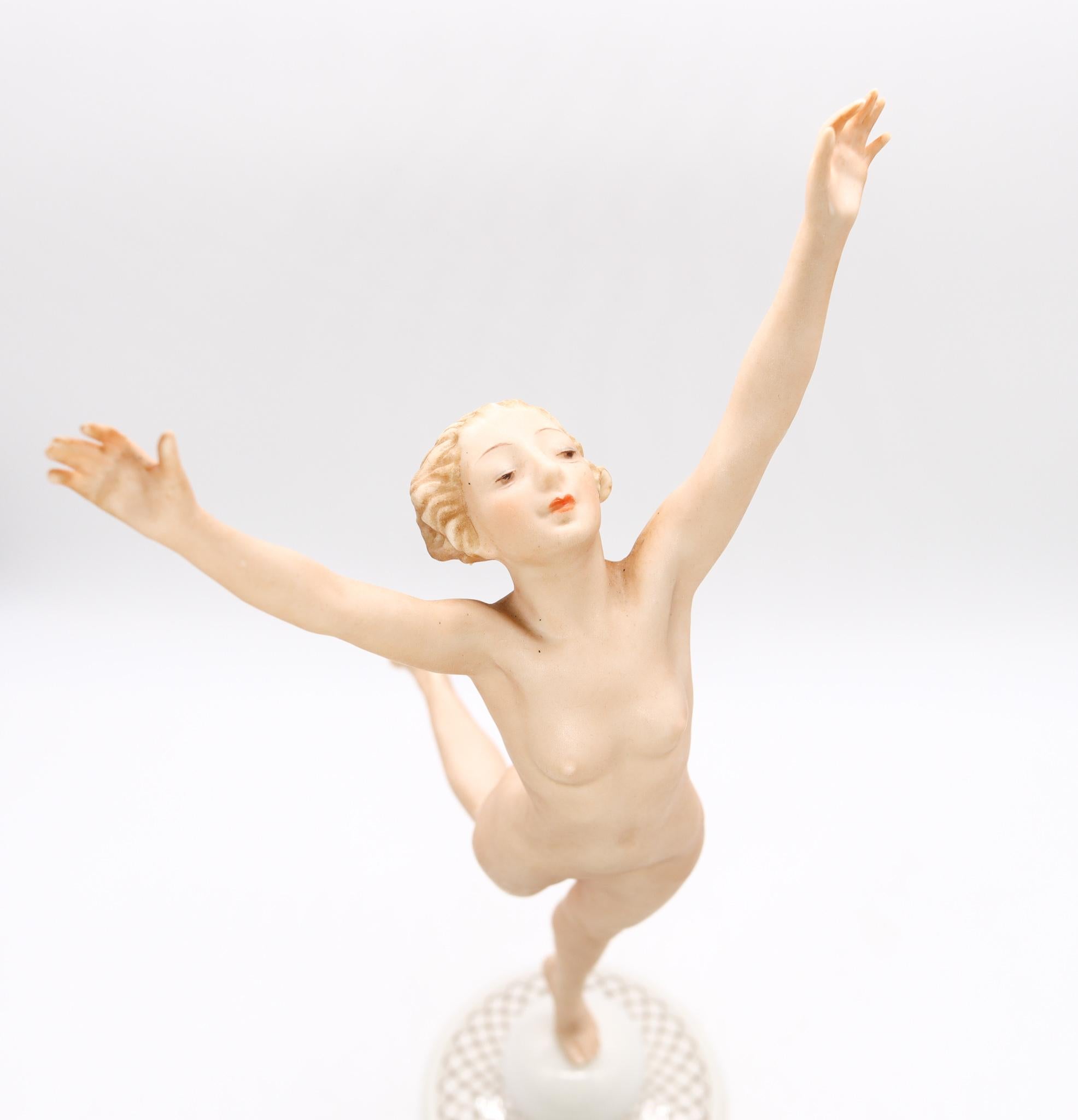Mid-20th Century Germany Hutschenreuther 1930 by Karl Tutter Art Deco Sun Child Women Porcelain For Sale