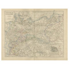 Germany Map with Berlin Inset – Het Duitsche Keizerrijk, Nieuwe Hand-Atlas 1876
