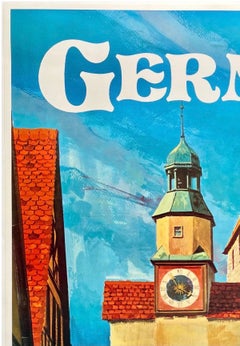 GERMANY - NATIONAL AIRLINES Original Vintage Airline Travel Tourism Poster 1960s