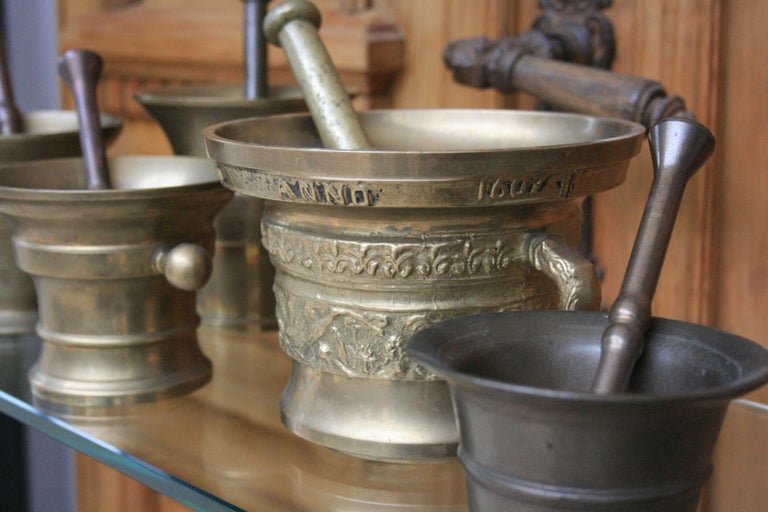 Germany Pharmacy Apothecary Mortar with Pestles, Set of 5 at 1stDibs