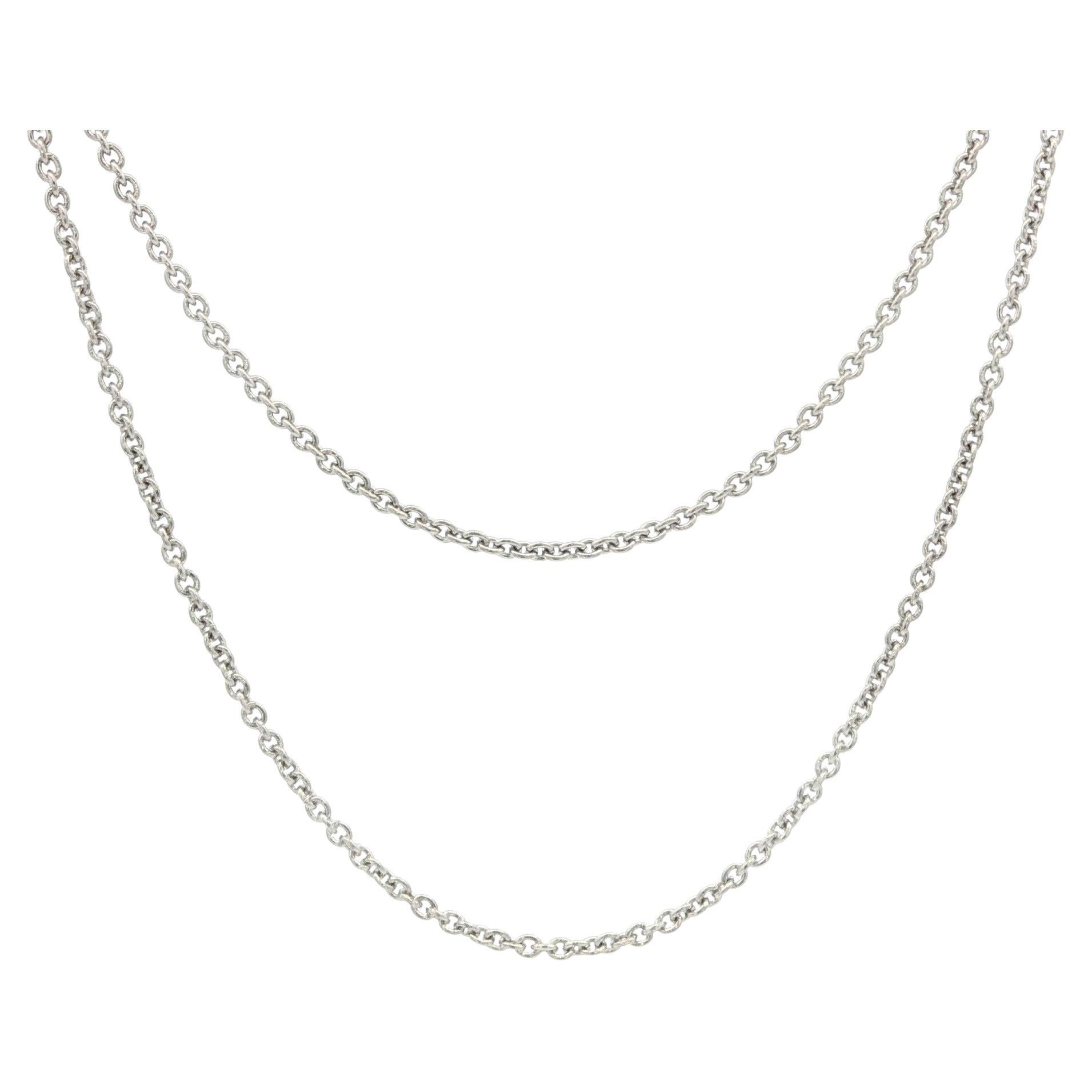 Germany Platinum 17.5" Cable Link Chain Necklace w/ Lobster Claw Clasp in vendita