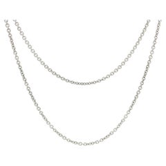 Germany Platinum 17.5" Cable Link Chain Necklace w/ Lobster Claw Clasp