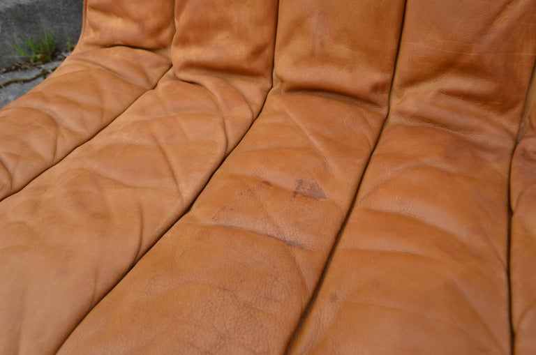 Germany Vintage Modular WK Lounge Cognac Leather Sofa, 1960s For Sale 5