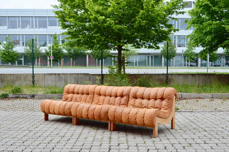 Germany Vintage Modular WK Lounge Cognac Leather Sofa, 1960s For Sale 15