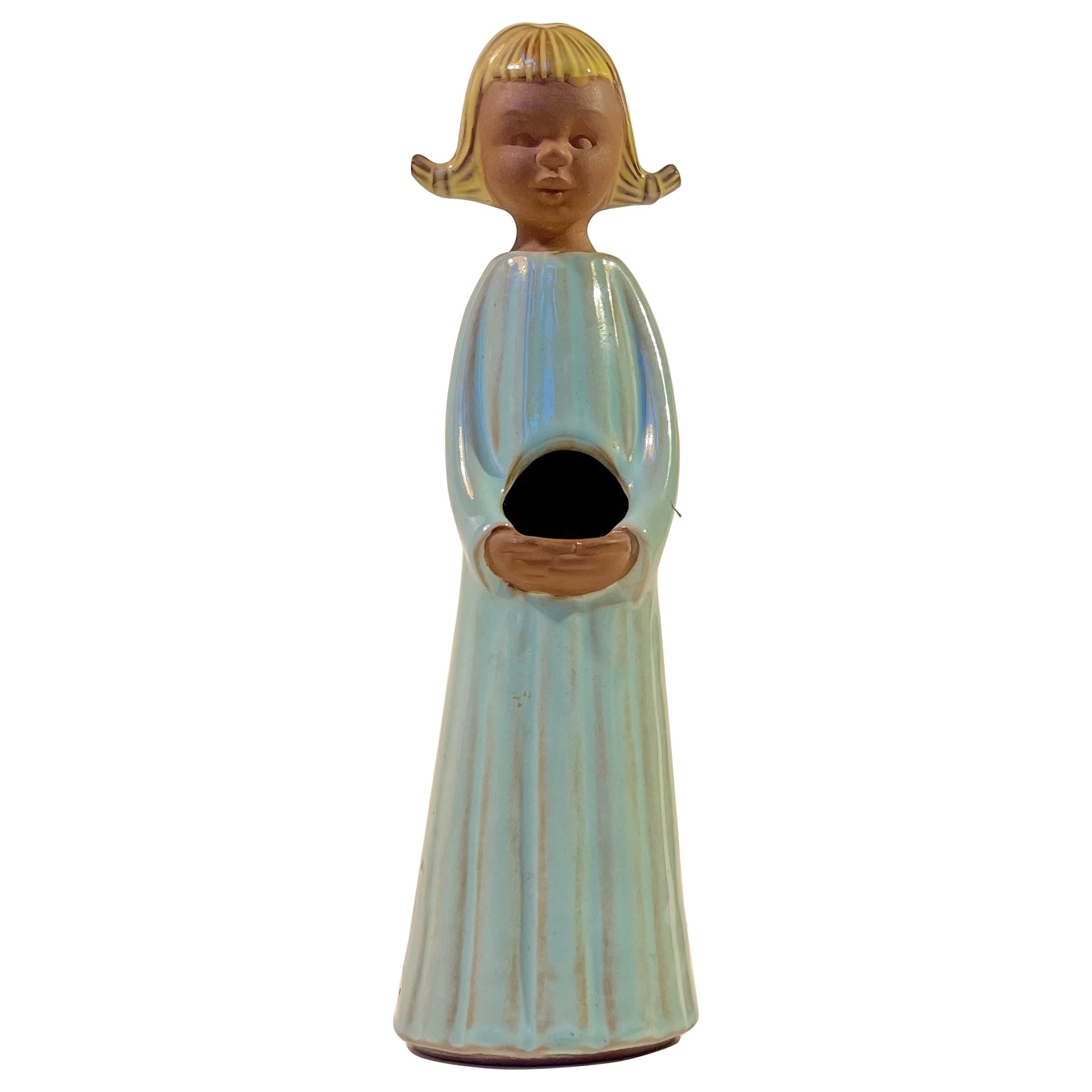 Vase Flower Girl de W. Goebel en glaçure bleue, années 1960 en vente