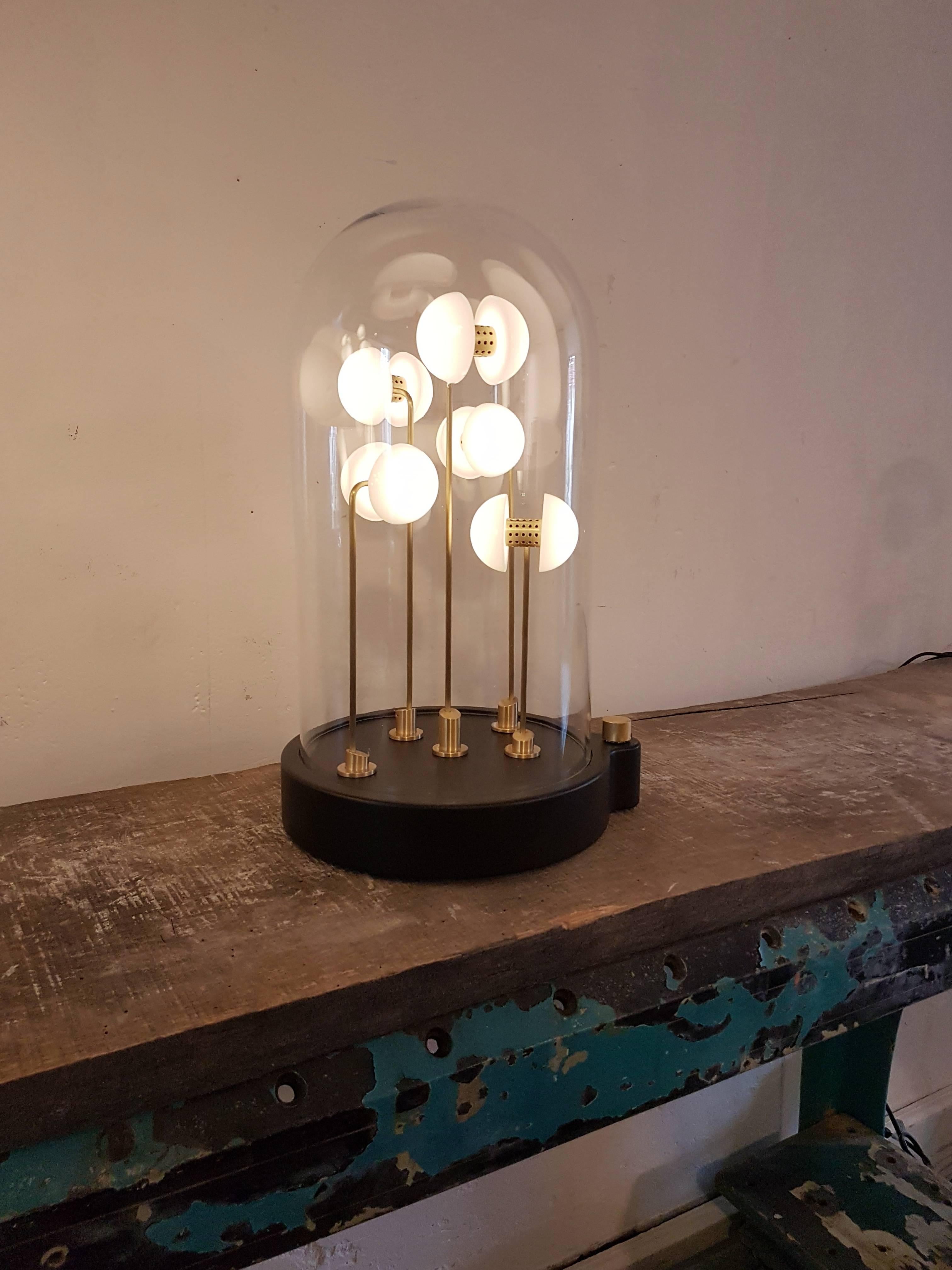 Germes de Lux, Medium, Cooper and Brass, Table Lamp by Thierry Toutin In New Condition For Sale In Jargeau, FR