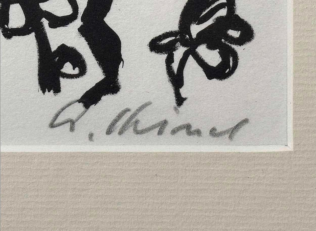 Portrait d'une femme - Lithographie expressionniste allemande du milieu du 20e siècle en vente 2