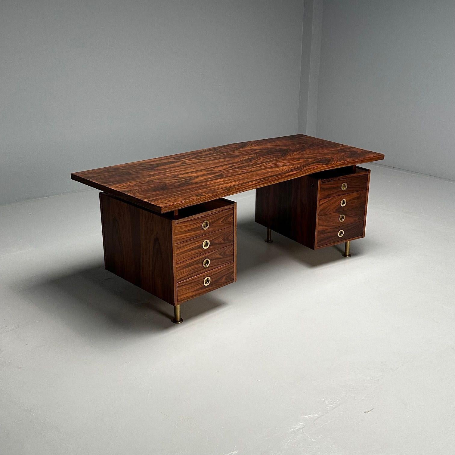 George Coslin, Arredamenti, Italian Mid-Century Modern, Writing Desk, Rosewood In Good Condition For Sale In Manhasset, NY