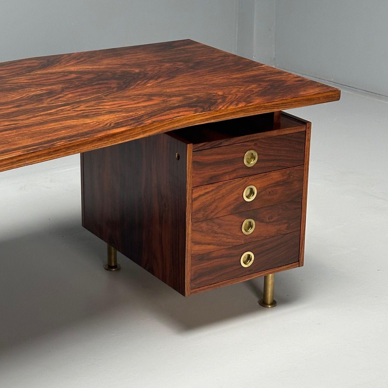 George Coslin, Arredamenti, Italian Mid-Century Modern, Writing Desk, Rosewood For Sale 1