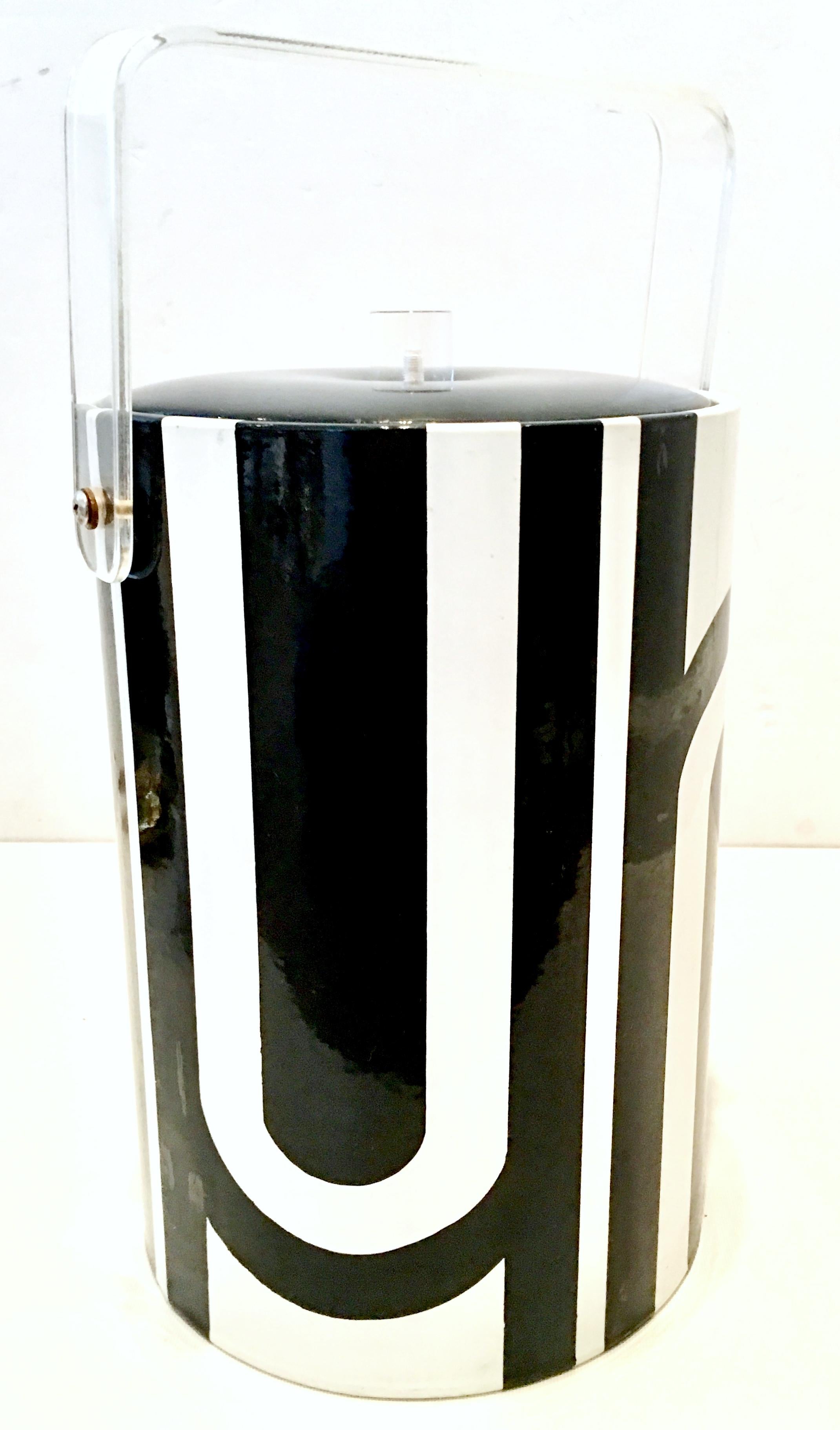 Mid-Century Modern 20th Century Geroges Briard Lucite & Vinyl Geometric Thermal Ice Bucket