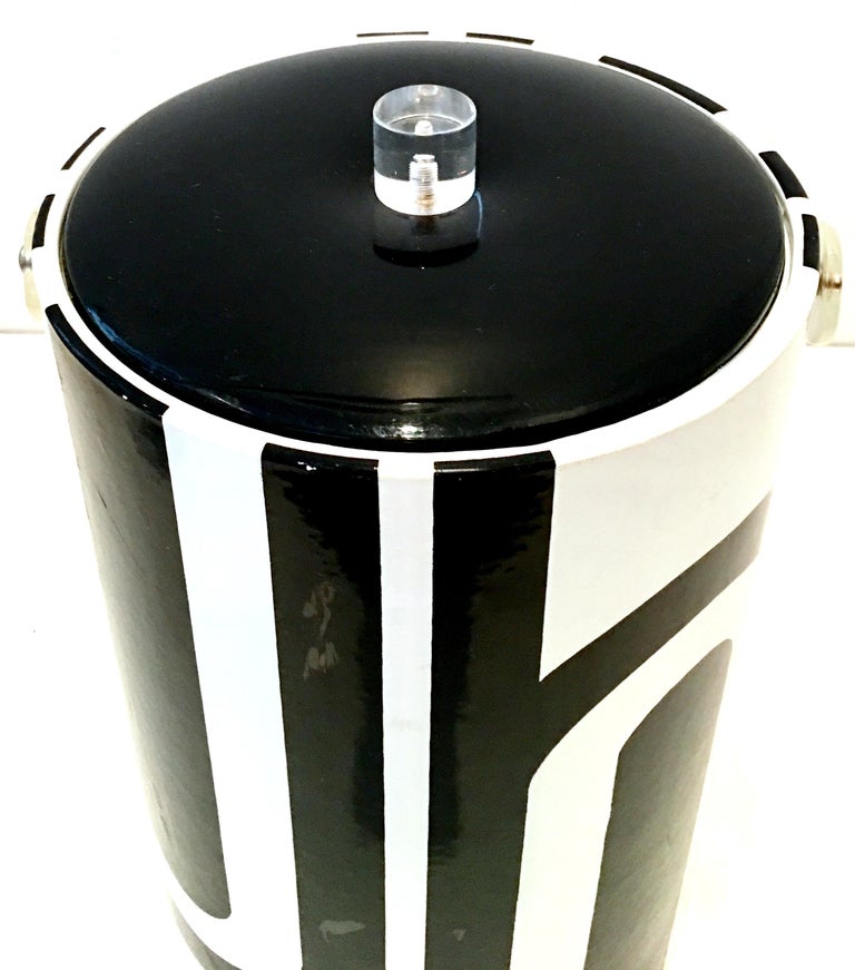 20th Century Geroges Briard Lucite and Vinyl Geometric Thermal Ice Bucket  at 1stDibs